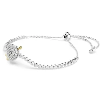Idyllia bracelet, Mixed cuts, Heart with arrow, White, Rhodium plated by SWAROVSKI