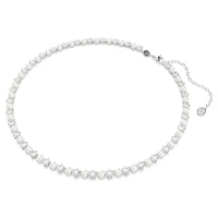 Matrix set, Crystal pearl, Round cut, White, Rhodium plated by SWAROVSKI