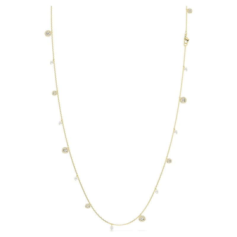 Una Angelic strandage, Crystal pearl, Round cut, White, 18K gold finish