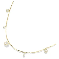 Una Angelic strandage, Crystal pearl, Round cut, White, 18K gold finish