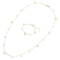Una Angelic strandage, Crystal pearl, Round cut, White, Gold-tone plated by SWAROVSKI