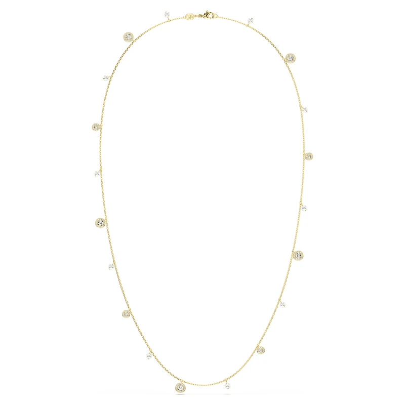 Una Angelic strandage, Crystal pearl, Round cut, White, 18K gold finish