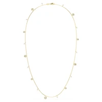 Una Angelic strandage, Crystal pearl, Round cut, White, 18K gold finish