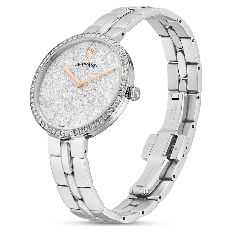 Cosmopolitan watch, Swiss Made, Metal bracelet, Silver tone, Stainless steel by SWAROVSKI