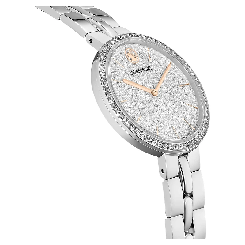 Cosmopolitan watch, Swiss Made, Metal bracelet, Silver tone, Stainless steel by SWAROVSKI