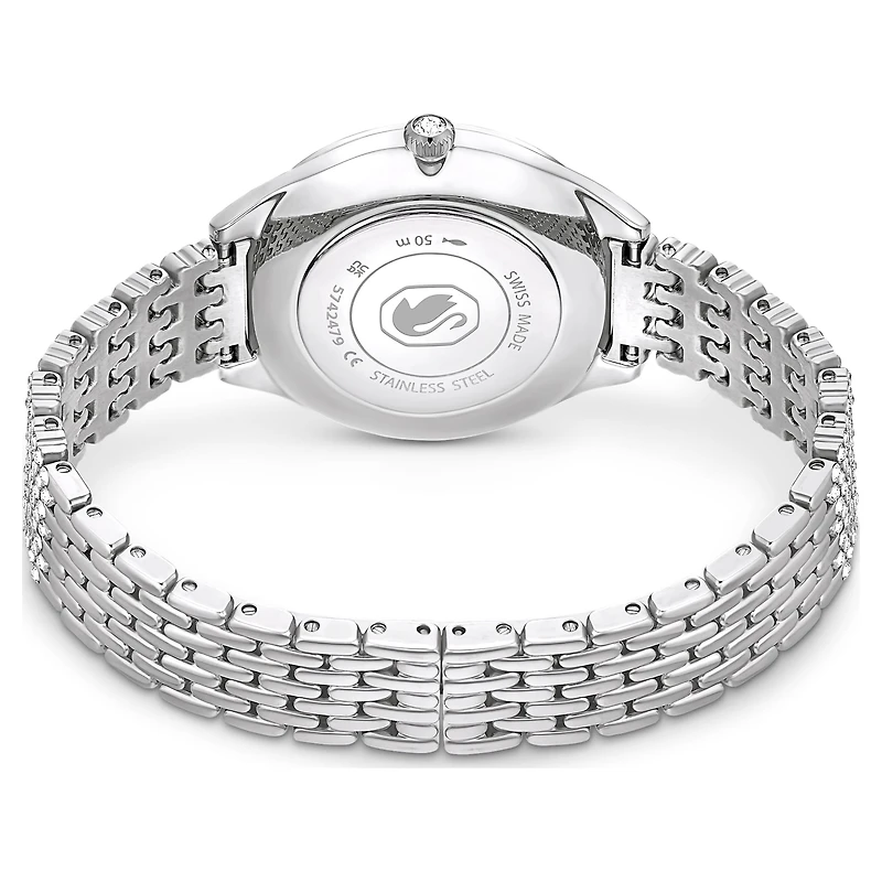 Attract watch, Swiss Made, Metal bracelet, Silver tone, Stainless steel by SWAROVSKI