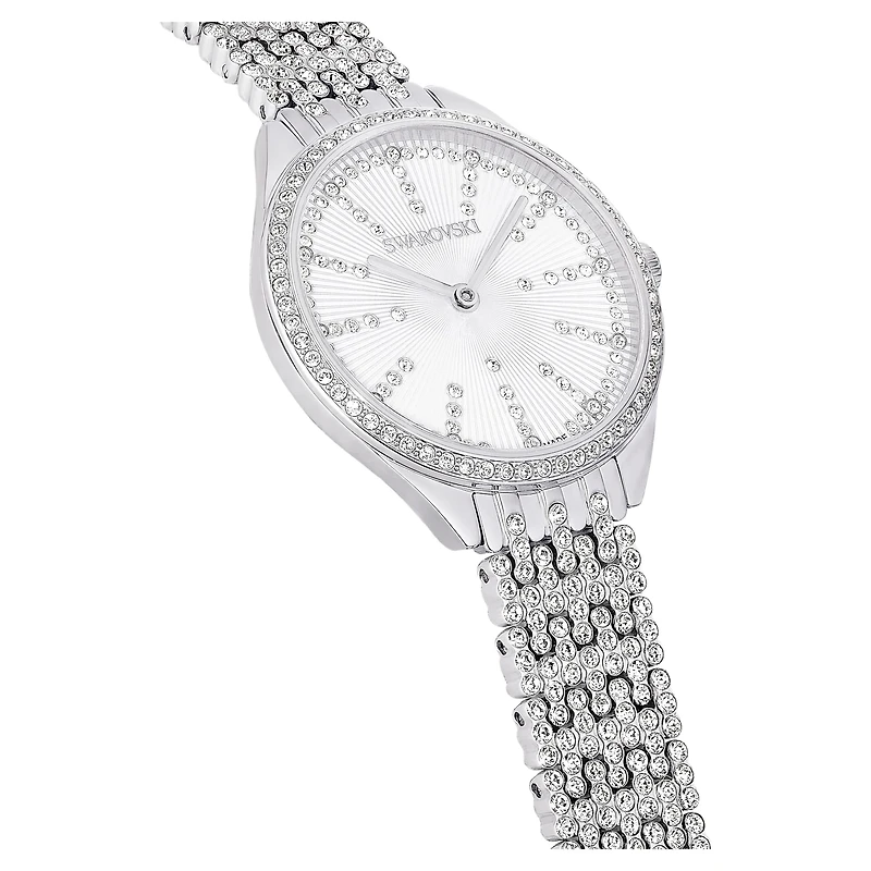 Attract watch, Swiss Made, Metal bracelet, Silver tone, Stainless steel by SWAROVSKI