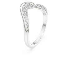 Swarovski Classica open ring, Round cut, White, Sterling silver