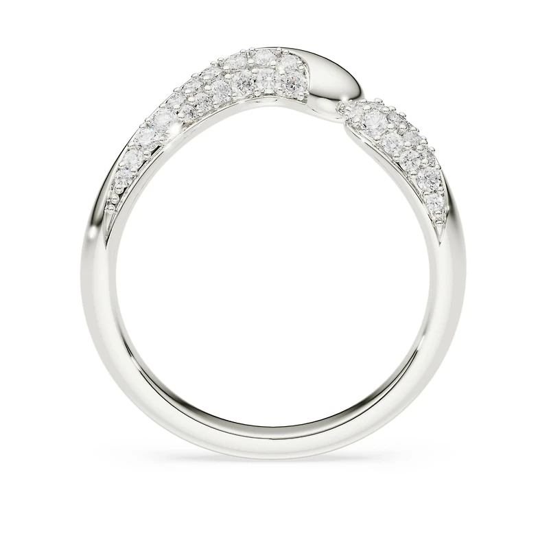 Swarovski Classica open ring, Round cut, White, Sterling silver
