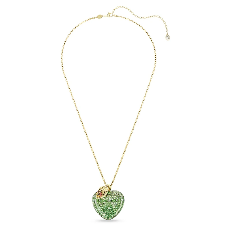 Idyllia pendant, Mixed cuts, Apple, Green, 18K gold finish
