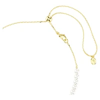 Idyllia choker, Crystal pearl, Mixed cuts, Bee, White, 18K gold finish