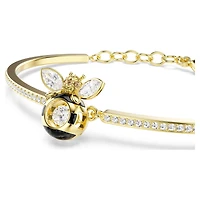 Idyllia bangle, Mixed cuts, Bee, Multicoloured, 18K gold finish