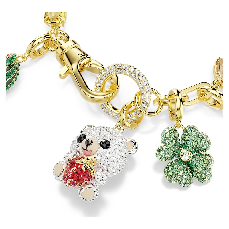 Idyllia bracelet, Mixed cuts, Mixed motifs, Multicoloured, 18K gold finish