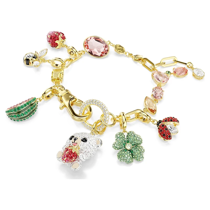 Idyllia bracelet, Mixed cuts, Mixed motifs, Multicoloured, Gold-tone plated by SWAROVSKI