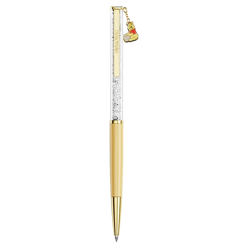 Crystalline ballpoint pen, Winnie the Pooh, Yellow lacquered, gold-tone plated