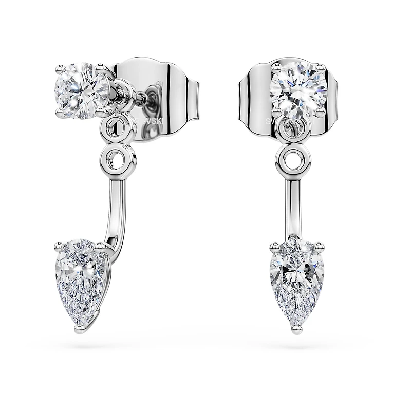 Galaxy earring jackets, Lab-grown diamonds 0.82 ct tw, Mixed shapes, Sterling silver by SWAROVSKI