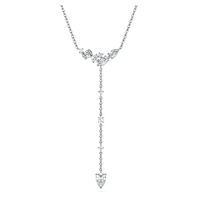 Galaxy Y necklace, Lab-grown diamonds 0.7 ct tw, Mixed shapes, Sterling silver