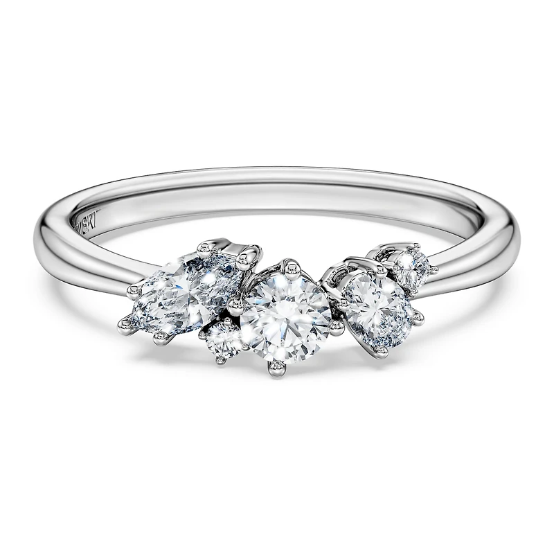 Galaxy ring, Lab-grown diamonds 0.41 ct tw, Mixed shapes, Sterling silver by SWAROVSKI