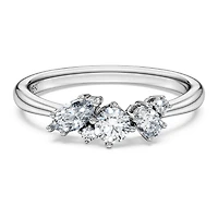 Galaxy ring, Lab-grown diamonds 0.43 ct tw, Mixed shapes, Sterling silver