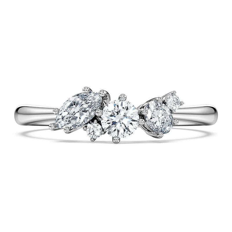 Galaxy ring, Lab-grown diamonds 0.43 ct tw, Mixed shapes, Sterling silver
