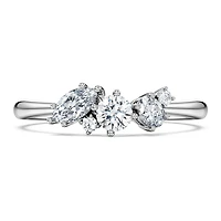 Galaxy ring, Lab-grown diamonds 0.43 ct tw, Mixed shapes, Sterling silver