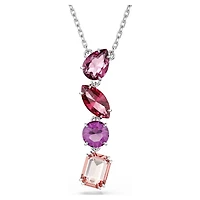 Gema pendant, Mixed cuts, Pink, Rhodium plated by SWAROVSKI