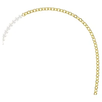 Idyllia necklace, Crystal pearl, White, 18K gold finish