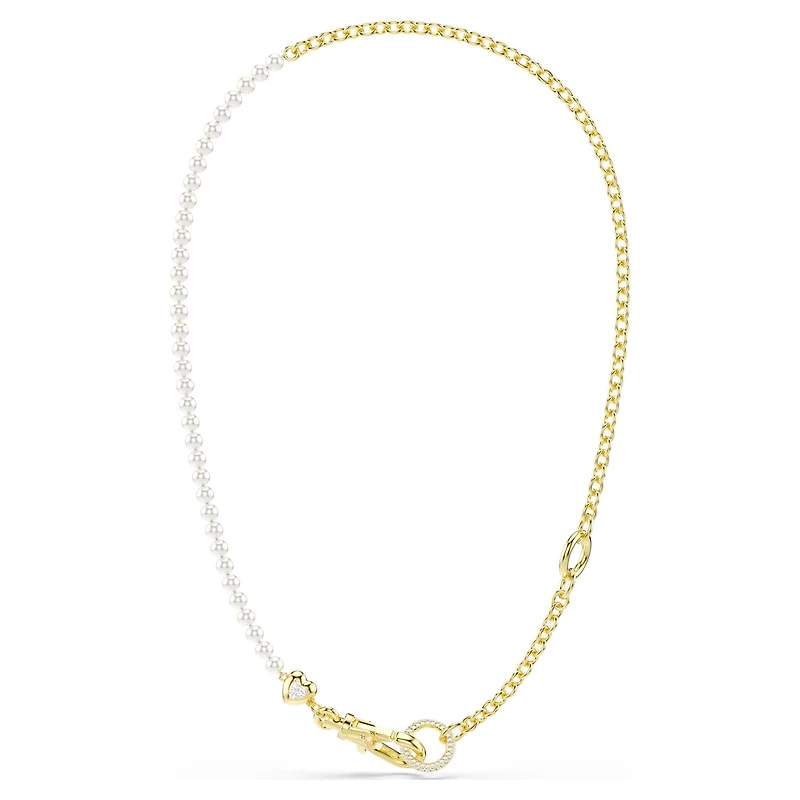 Idyllia necklace, Crystal pearl, White