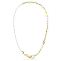 Idyllia necklace, Crystal pearl, White