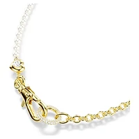 Idyllia necklace, Crystal pearl, White, 18K gold finish