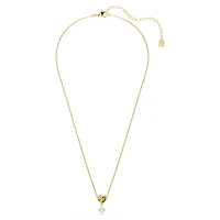 Lifelong pendant, Round cut, Heart, White, 18K gold finish