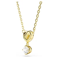 Lifelong pendant, Round cut, Heart, White, 18K gold finish