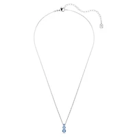 Stilla Attract pendant, Round cut, Blue, Rhodium plated by SWAROVSKI