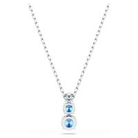 Stilla Attract pendant, Round cut, Blue, Rhodium plated by SWAROVSKI