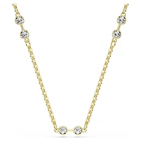 Swarovski Remix necklace, Round cut, White, 18K gold finish