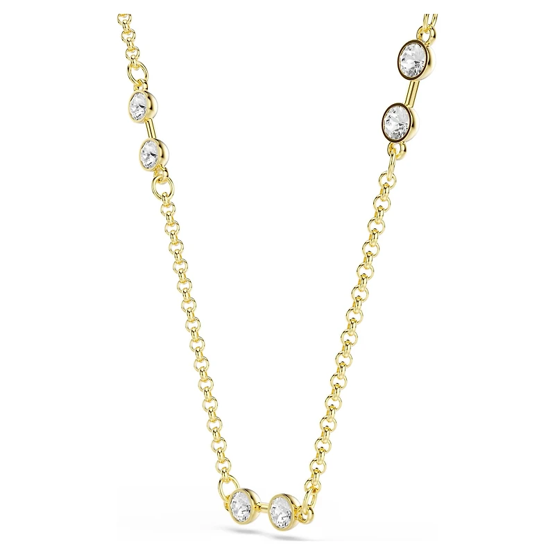 Swarovski Remix necklace, Round cut, White, 18K gold finish