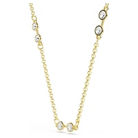 Swarovski Remix necklace, Round cut, White, 18K gold finish