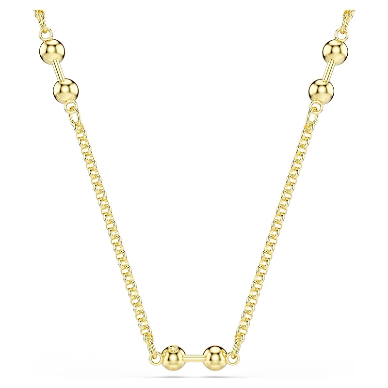 Swarovski Remix necklace, Round cut, White, 18K gold finish