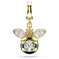 Idyllia charm, Mixed cuts, Bee, Multicoloured, 18K gold finish