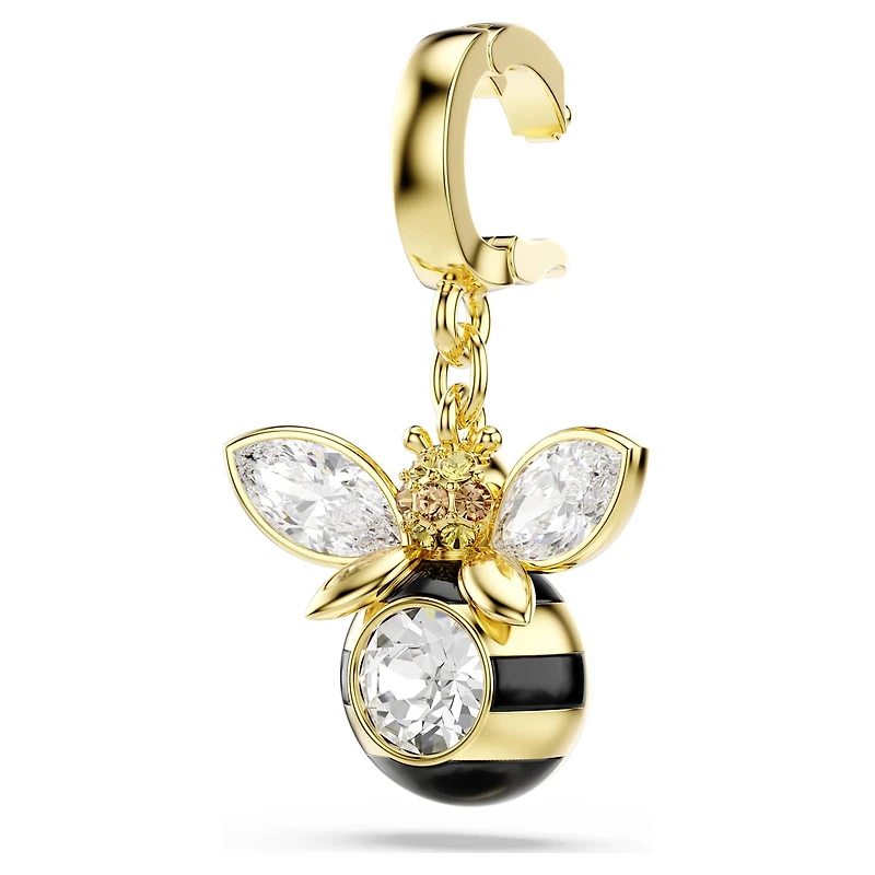 Idyllia charm, Mixed cuts, Bee, Multicoloured, 18K gold finish