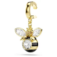 Idyllia charm, Mixed cuts, Bee, Multicoloured, 18K gold finish