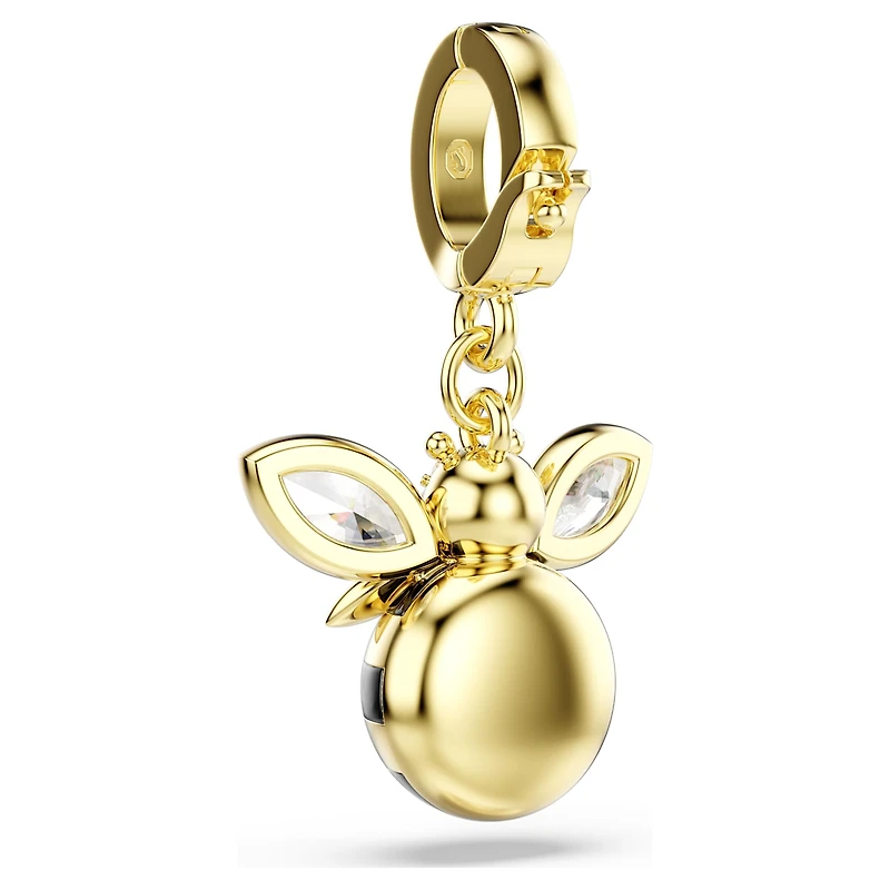 Idyllia charm, Mixed cuts, Bee, Multicoloured, 18K gold finish