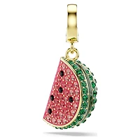 Idyllia charm, Mixed cuts, Watermelon, Multicoloured, 18K gold finish