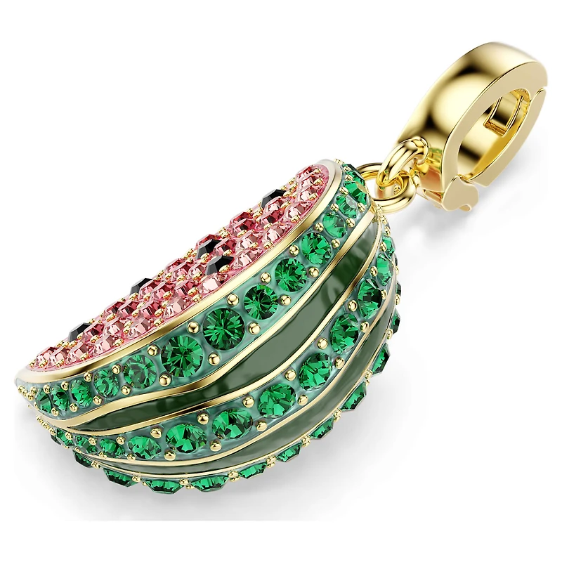 Idyllia charm, Mixed cuts, Watermelon, Multicoloured, 18K gold finish
