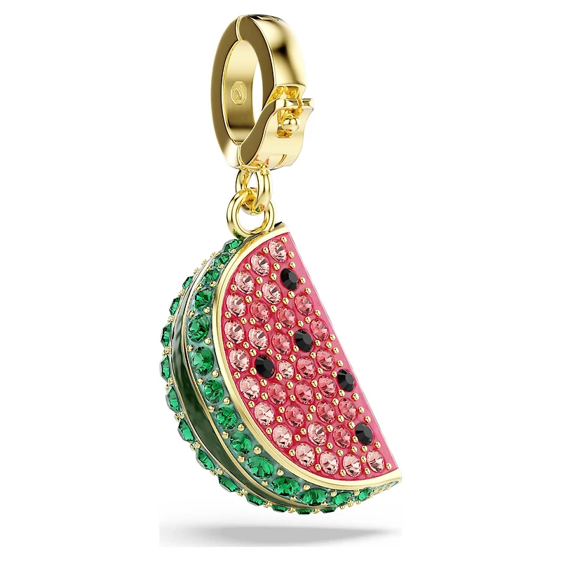 Idyllia charm, Mixed cuts, Watermelon, Multicoloured, 18K gold finish