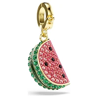 Idyllia charm, Mixed cuts, Watermelon, Multicoloured, 18K gold finish