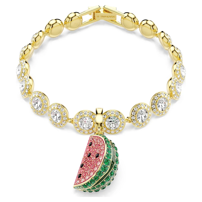 Idyllia charm, Mixed cuts, Watermelon, Multicoloured, 18K gold finish