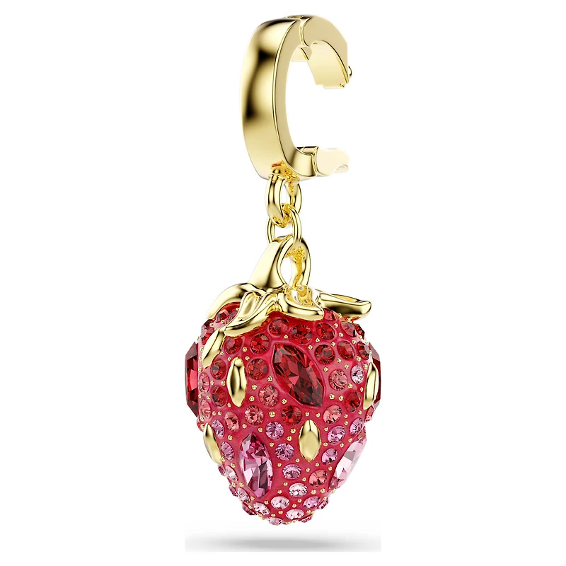 Idyllia charm, Mixed cuts, Strawberry, Red, Gold-tone plated by SWAROVSKI
