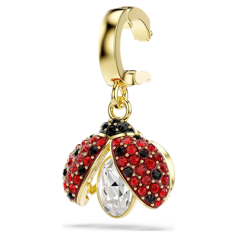 Idyllia charm, Mixed cuts, Ladybird, Red, 18K gold finish