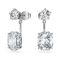 Octagon earring jackets, Lab-grown diamonds 9.65 ct tw, Mixed shapes, 18K white gold